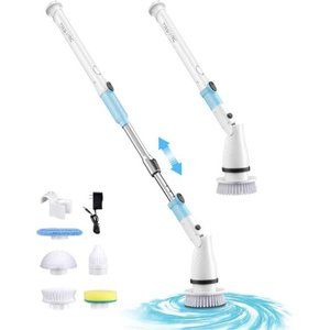 Electric Spin Scrubber, 450RPM Cordless Shower Brush with 5 Replaceable Heads
